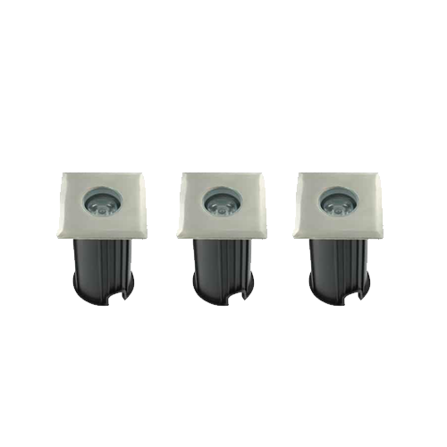 Set 3x Rota LED mini grondspot 1Watt RVS 304 vierkant IP65