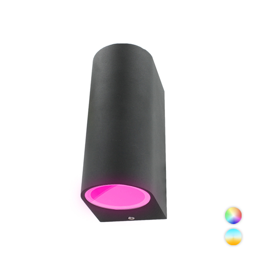 Smart wandlamp LED 2x4Watt ZWART 230Volt IP44 dimbaar