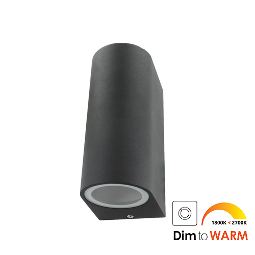 Wandlamp LED 2x7Watt ZWART 230Volt IP44 dimbaar