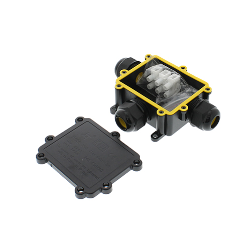 Lasdoos 3-voudig IP68 waterdicht kabelverbinder zwart 10-14mm kabel