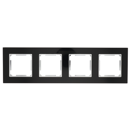 Viervoudig afdekraam Nero Deluxe Glas zwart