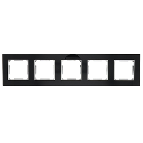 Vijfvoudig afdekraam Nero Deluxe Glas zwart