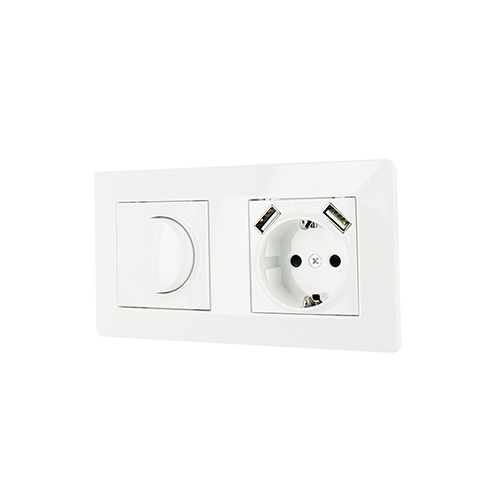 Oslo LED dimmer en stopcontact met 2x USB combinatie compleet (met wissel schakeling mogelijkheid)