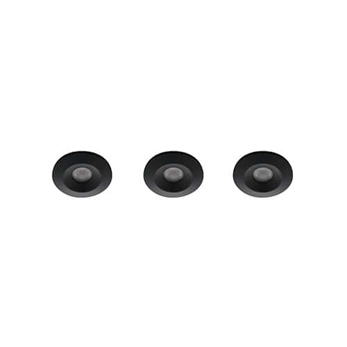 Set 3x Alpha LED mini spot 3Watt rond ZWART IP68 dimbaar