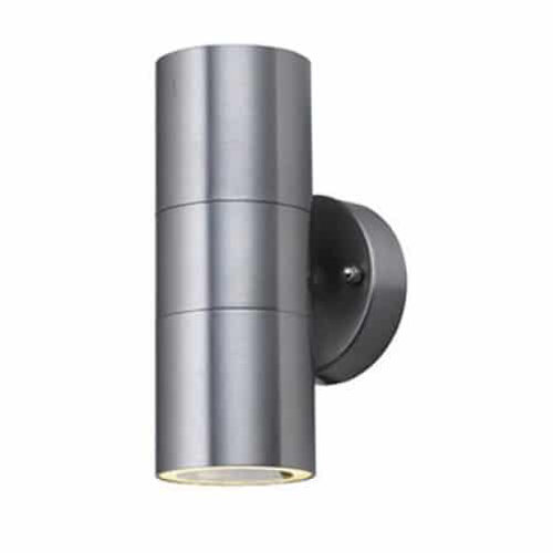 Wandlamp LED 2x5Watt RVS 230Volt IP44 dimbaar