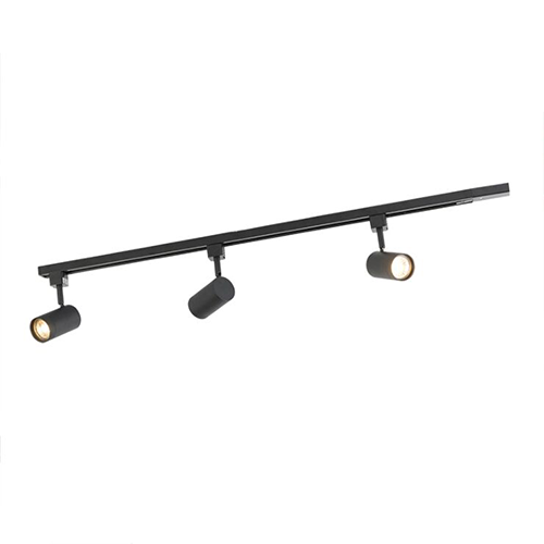Jimmy LED railverlichting 1-fase met 3x3Watt spots ZWART dimbaar IP20