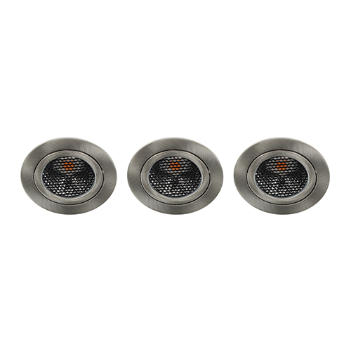 Set 3x Bella Ondiepe LED spot kantelbaar 5Watt rond NIKKEL dimbaar