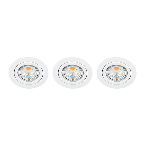 Set 3x Bella Ondiepe LED spot kantelbaar 5Watt rond WIT IP65 dimbaar