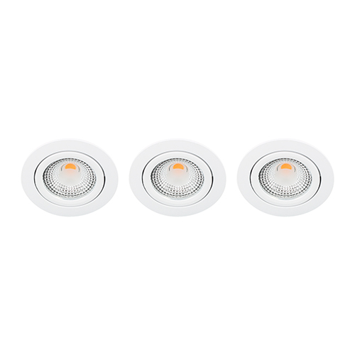 Set 3x Bella Ondiepe LED spot kantelbaar 5Watt rond WIT IP65 dimbaar