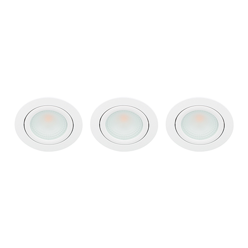 Set 3x Bella Ondiepe LED spot kantelbaar 5Watt rond WIT IP65 dimbaar