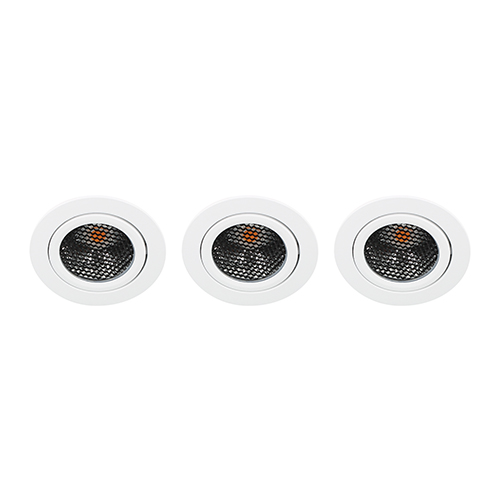 Set 3x Bella Ondiepe LED spot kantelbaar 5Watt rond WIT IP65 dimbaar