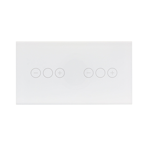 Rome Touch wit-glas dubbele LED dimmer combinatie compleet - 2draads