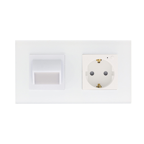 Rome Smart wit-glas stopcontact en traplampje combinatie compleet