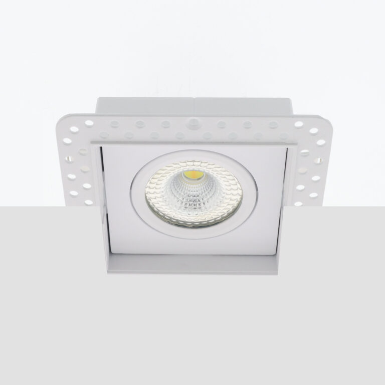 Bella Ondiepe LED inbouw 40mm trimless spot kantelbaar 7Watt vierkant WIT IP65 dimbaar - dim to warm - interne driver