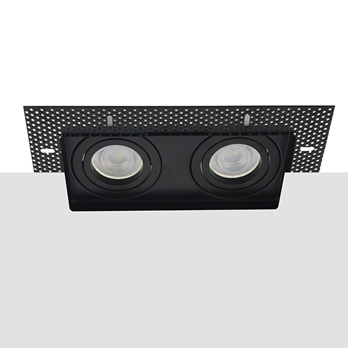 Philips LED trimless spot kantelbaar GU10 3.7Watt dubbel vierkant ZWART dimbaar