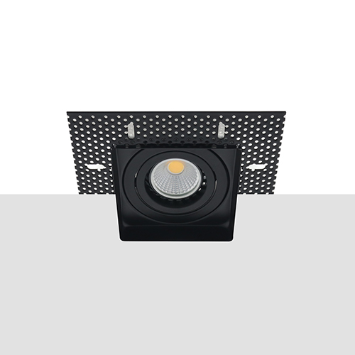 LED trimless spot kantelbaar GU10 COB 3Watt vierkant ZWART dimbaar