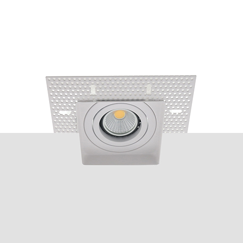 LED trimless spot kantelbaar GU10 COB 3Watt vierkant WIT dimbaar