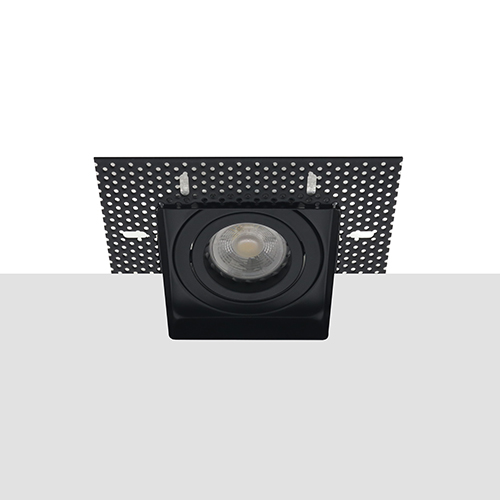 LED trimless spot kantelbaar GU10 COB 7Watt vierkant ZWART dimbaar