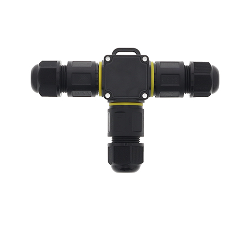Kabelverbinder-T 3 polig IP68 waterdicht zwart 8-10mm kabel