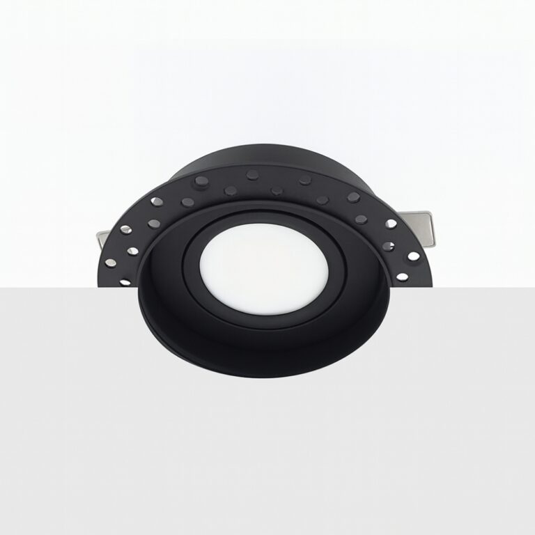 Bella Ondiepe LED inbouw 40mm trimless spot kantelbaar 5Watt rond ZWART IP65 dimbaar - interne driver