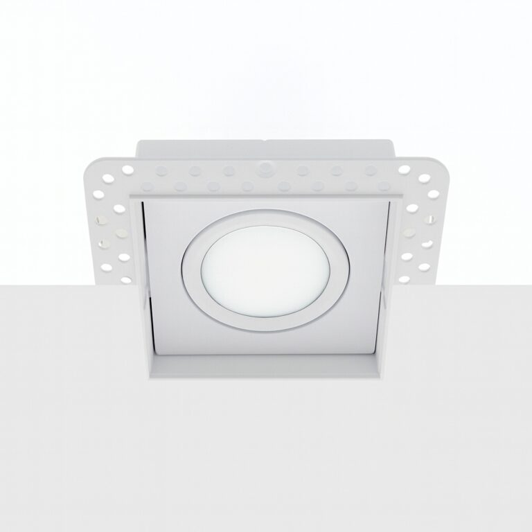 Bella Ondiepe LED inbouw 40mm trimless spot kantelbaar 5Watt vierkant WIT IP65 dimbaar - interne driver