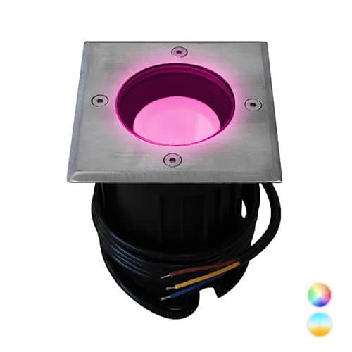 Smart LED grondspot GU10 4Watt RGBW vierkant RVS IP65 MiLight-MiBoxer