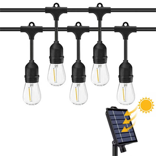 10m Solar LED Prikkabel - IP65 Lichtsnoer Buiten - Lampjes Slinger - inclusief 10x E27 lampen