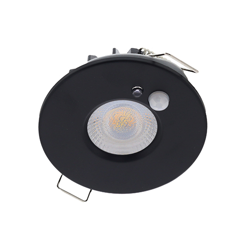 LED PIR inbouwspot IP65 waterdicht met bewegings sensor 6Watt rond ZWART CCT switch én dimbaar