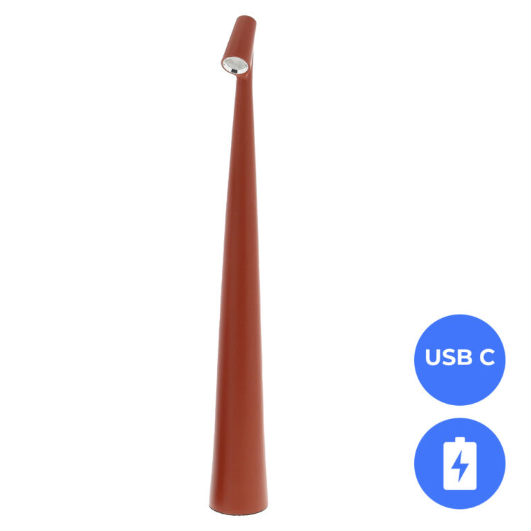 Nordic Design LED Tafellamp Nachtlamp Oplaadbaar Bordeaux rood - USB-C - 45cm CCT switch én dimbaar