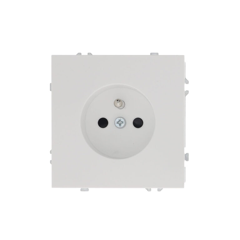 Belgisch / Frans stopcontact met aardingspen Milaan wit