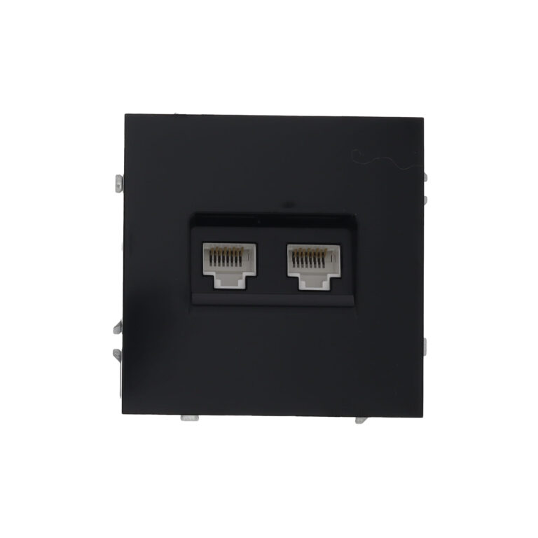 Dubbele CAT6 UTP internet aansluiting Milaan diep zwart