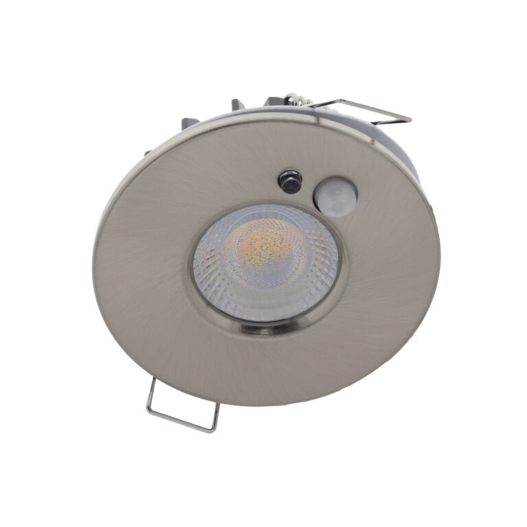 LED PIR inbouwspot IP65 waterdicht met bewegings sensor 6Watt rond NIKKEL CCT switch én dimbaar