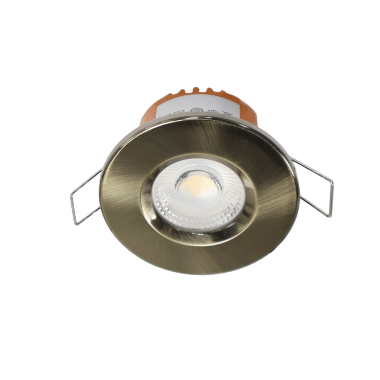LED fire rated inbouwspot 6Watt rond BRONS ANTIEK IP65 dimbaar - CCT switch - 2700K - 3000K - 4000k - interne driver - brandvertragend