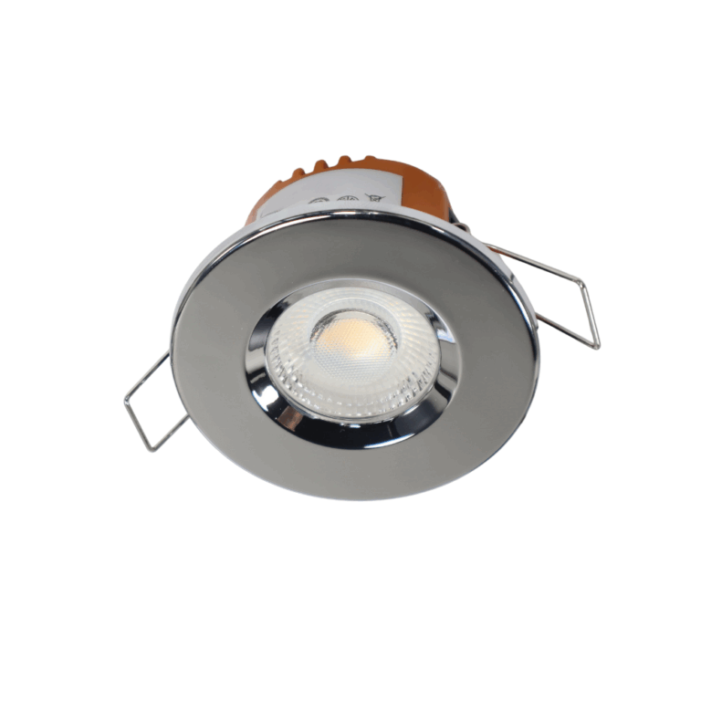 LED fire rated inbouwspot 6Watt rond CHROME IP65 dimbaar - CCT switch - 2700K - 3000K - 4000k - interne driver - brandvertragend