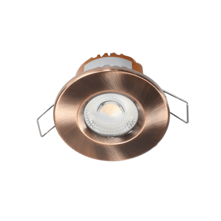 LED fire rated inbouwspot 6Watt rond KOPER IP65 dimbaar - CCT switch - 2700K - 3000K - 4000k - interne driver - brandvertragend