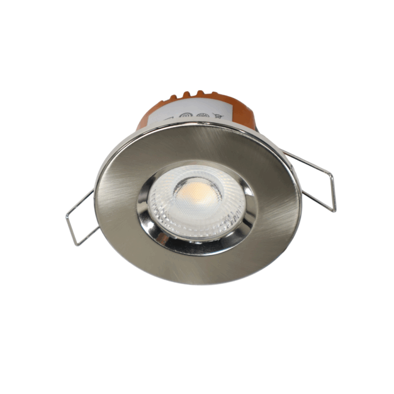 LED fire rated inbouwspot 6Watt rond NIKKEL IP65 dimbaar - CCT switch - 2700K - 3000K - 4000k - interne driver - brandvertragend