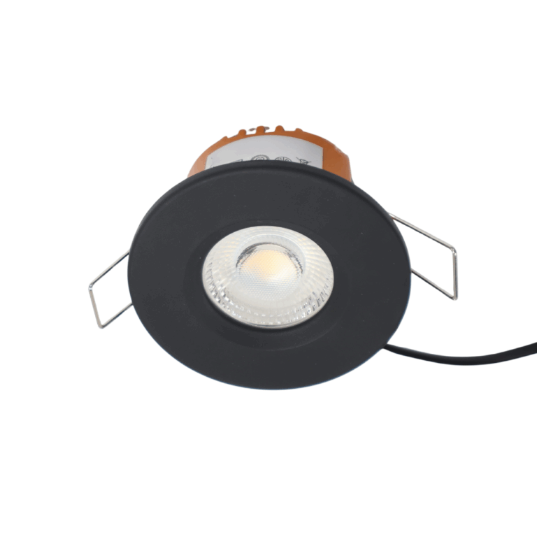 LED fire rated inbouwspot 6Watt rond ZWART IP65 dimbaar - CCT switch - 2700K - 3000K - 4000k - interne driver - brandvertragend