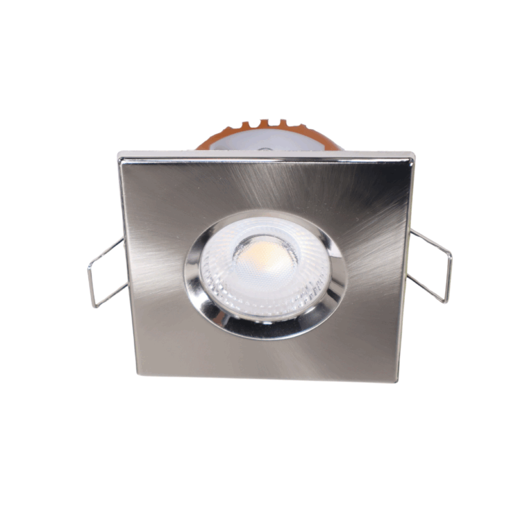 LED fire rated inbouwspot 6Watt vierkant NIKKEL IP65 dimbaar - CCT switch - 2700K - 3000K - 4000k - interne driver - brandvertragend