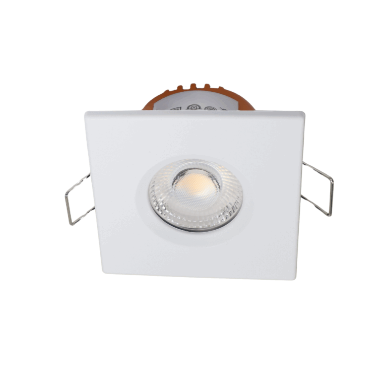 LED fire rated inbouwspot 6Watt vierkant WIT IP65 dimbaar - CCT - 2700K - 3000K - 4000k - interne driver - brandvertragend
