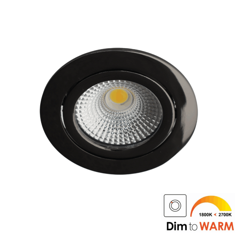 Bella Ondiepe LED spot kantelbaar 7Watt rond GUNMETAL dimbaar - dim to warm