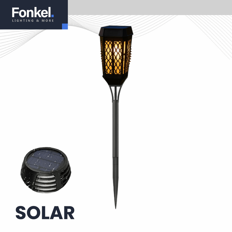 LED Solar tuinfakkel zonne-energie ZWART IP44
