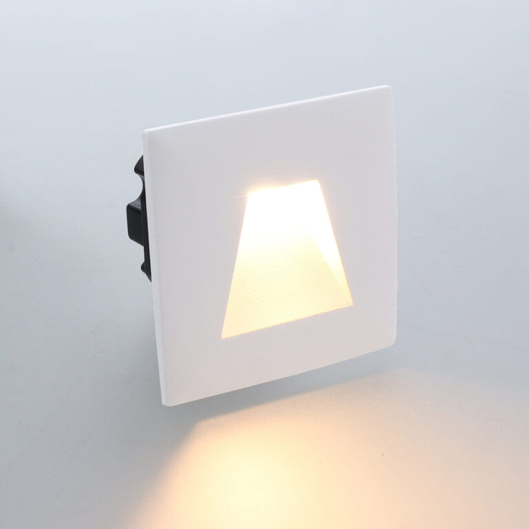 Vince LED IP65 wand trapverlichting CCT switch 3Watt vierkant WIT doorlusbaar voor WCD inbouwdoos