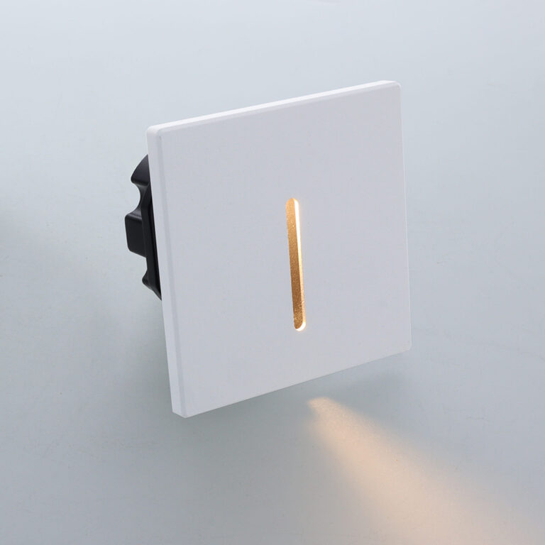 Vince LED IP65 wand trapverlichting CCT switch 3Watt vierkant WIT doorlusbaar voor WCD inbouwdoos