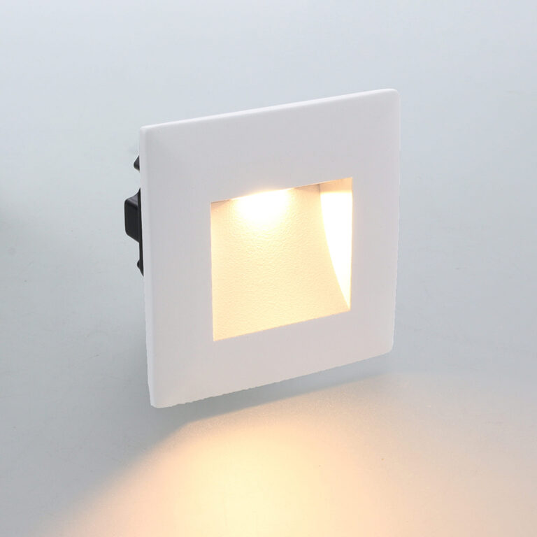 Vince LED IP65 wand trapverlichting CCT switch 3Watt vierkant WIT doorlusbaar voor WCD inbouwdoos