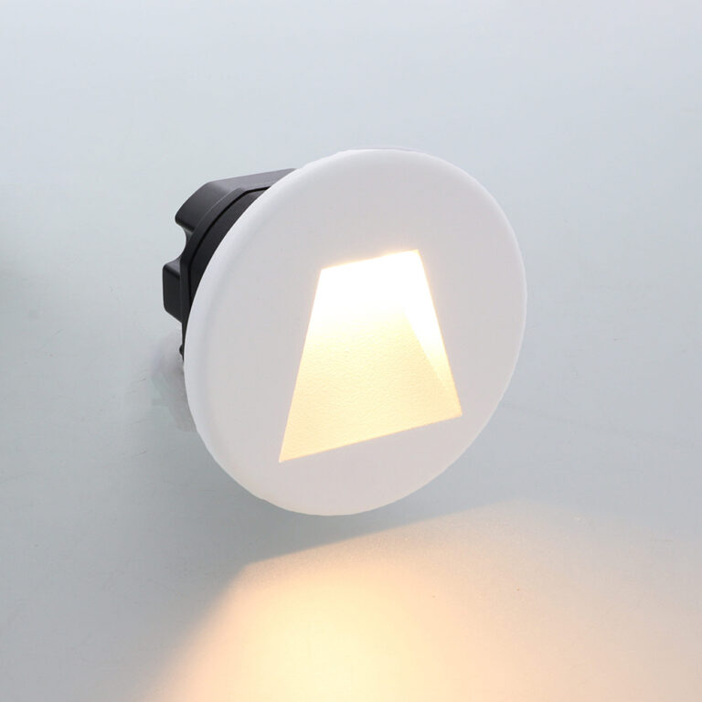 Vince LED IP65 wand trapverlichting CCT switch 3Watt rond WIT doorlusbaar voor WCD inbouwdoos