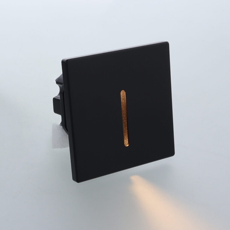 Vince LED IP65 wand trapverlichting CCT switch 3Watt vierkant ZWART doorlusbaar voor WCD inbouwdoos