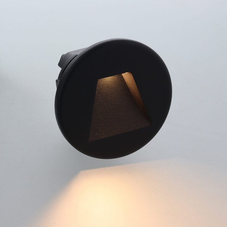 Vince LED IP65 wand trapverlichting CCT switch 3Watt rond ZWART doorlusbaar voor WCD inbouwdoos